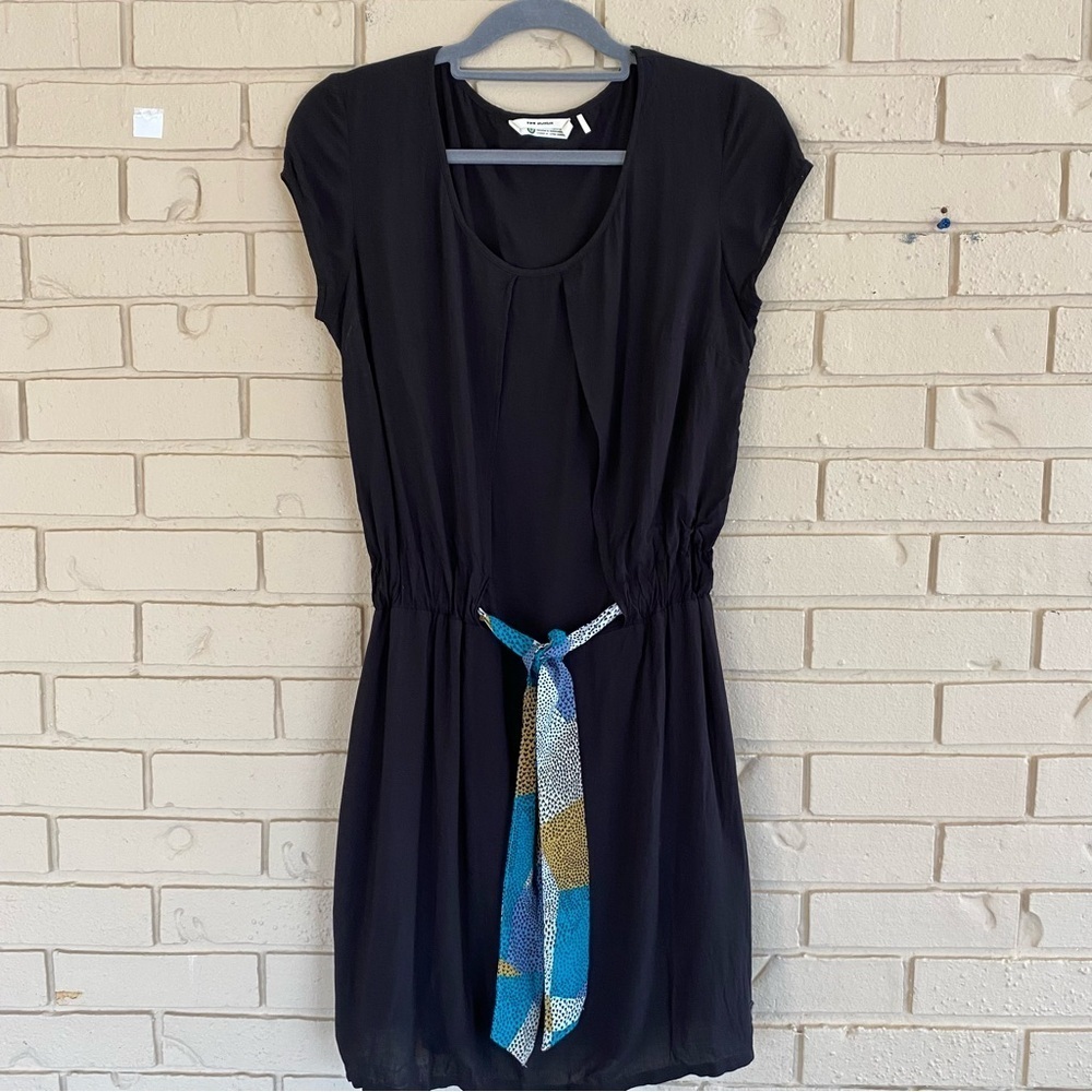 Skunkfunk Size 3 US 6-8 Black Belted Short Sundress Organic Cotton Modern Lined